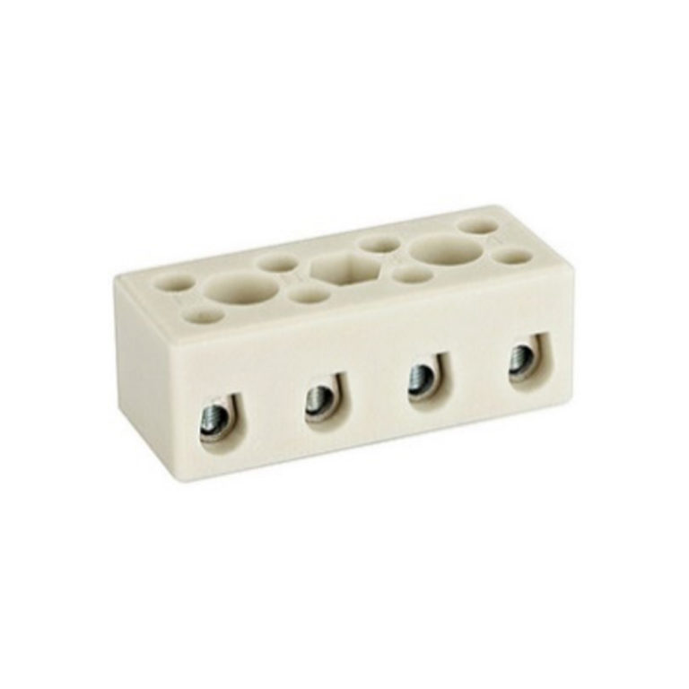 Ceramic Terminal Blocks, 4 Pole, 32A, 450V (DESTB-0254-W) - Hylec Trade